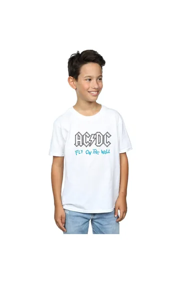 AC/DC Boys Fly On The Wall Outline T-Shirt - White