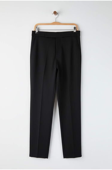 Black Men's New Italian Cut Fabric Trousers