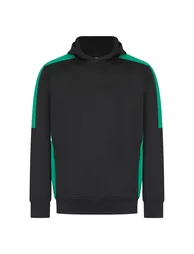 Finden & Hales Unisex Adult Team Contrast Panel Hoodie - Black/Emerald