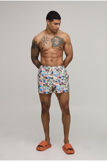 Varsity Printed Short Length Swim Short - multi