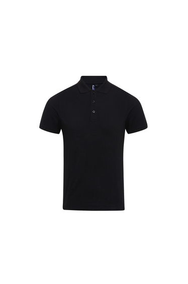 Premier Mens Coolchecker Plus Pique Polo With CoolPlus - Black