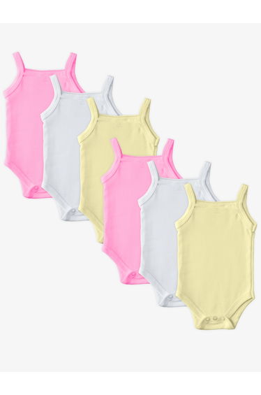 Pack of 6 - 100% Super Combed Cotton Sleeveless Bodysuit