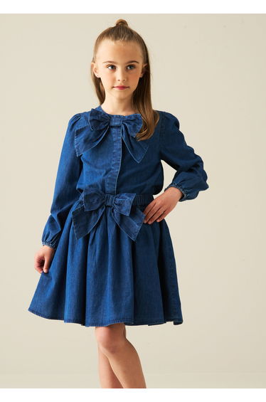 Annie Denim Bow Skirt