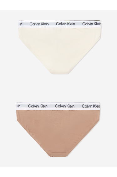 Calvin Klein Girls 2 Pack Bikini Knickers Set in Multicolour
