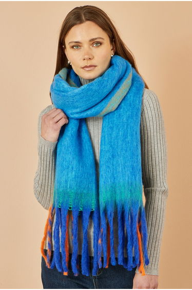 Yumi Blue Colour Block Scarf