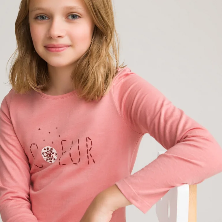 Printed Organic Cotton Dress with Long Sleeves - 1