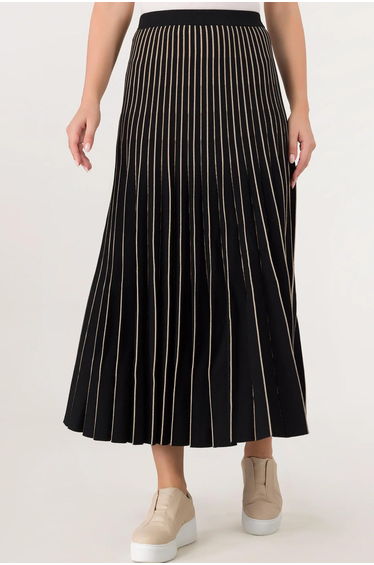 Pleated Maxi Skirt - SEASONAL BLACK