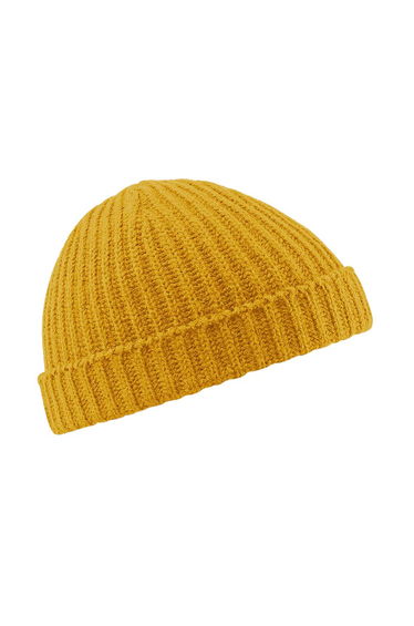 Beechfield Unisex Retro Trawler Winter Beanie Hat - Mustard