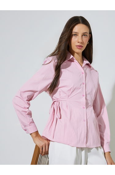 Longline shirt with tieup waist
