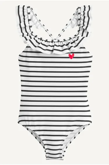 Striped Ruffled Swimsuit