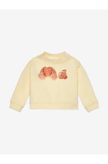 Palm Angels Baby Girls Bear Sweatshirt in Yellow