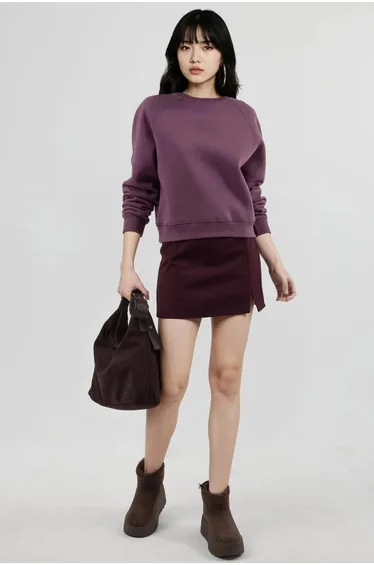 BUSEM Crew Neck Long Sleeve Knitted Sweatshirt