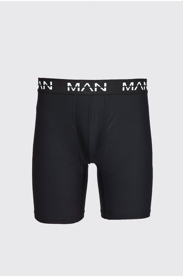 Man Active Performance 7inch Long Boxer - black