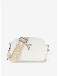 Guess Girls Quilted Heart Crossbody Bag in White (19.7cm)
