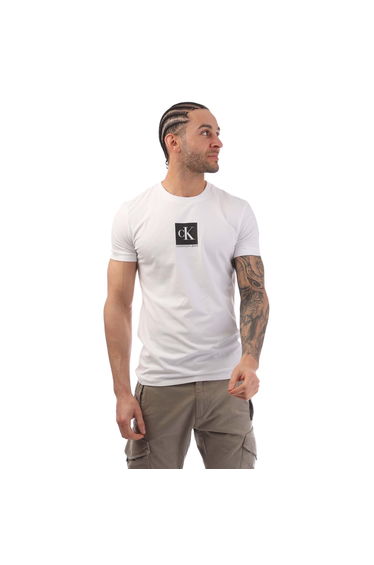 Men's Calvin Klein Slim Organic Cotton Logo T-Shirt in White