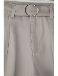 Limited Edition Men's Stone Oversize Fit Gabardine Belt Detailed Shorts & Bermuda - 2