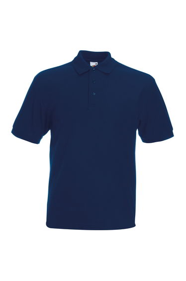 Fruit Of The Loom Mens 65/35 Heavyweight Pique Short Sleeve Polo Shirt - Navy