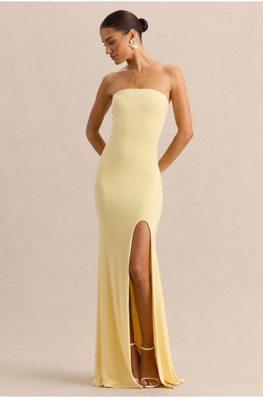 Melva | Lemon Bandeau Maxi Dress