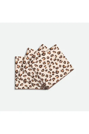 Set of 4 Leopold Leopard Print Cotton Napkins