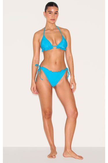 Cobalt Frill Edge Tie Side Bikini Bottoms