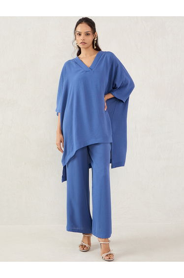 High-Low Hem Longline Top and Pants Co-Ords