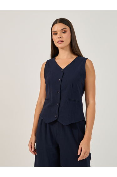Solid V-Neck Sleeveless Vest Top