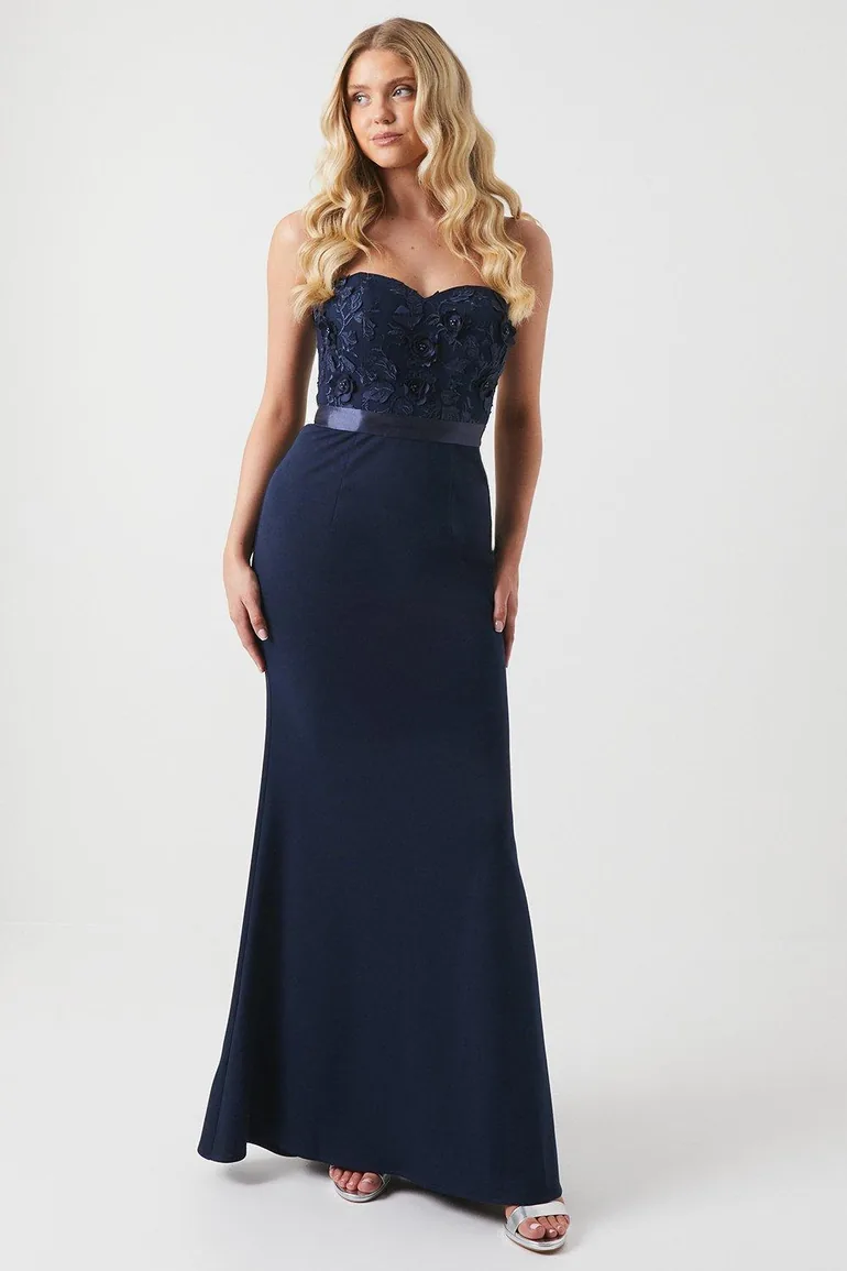 Shop 3d Floral And Ponte Cami Bridesmaids Dress Online in Oman Shop 3d Floral And Ponte Cami Bridesmaids Dress Online in Oman