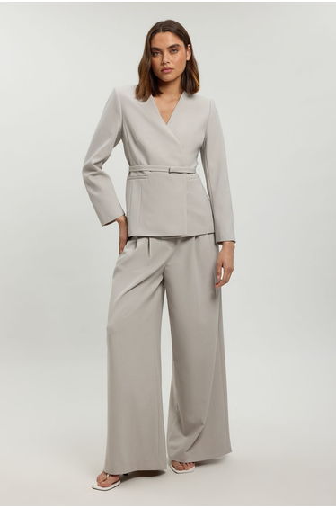 Compact Stretch Wide Leg Trouser