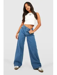 Petite Basics Wide Leg Jean - mid blue