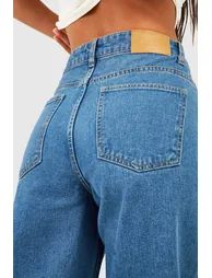 Petite Basics Wide Leg Jean - mid blue - 3
