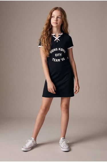 Black Short / Mini Printed Knitted Dress