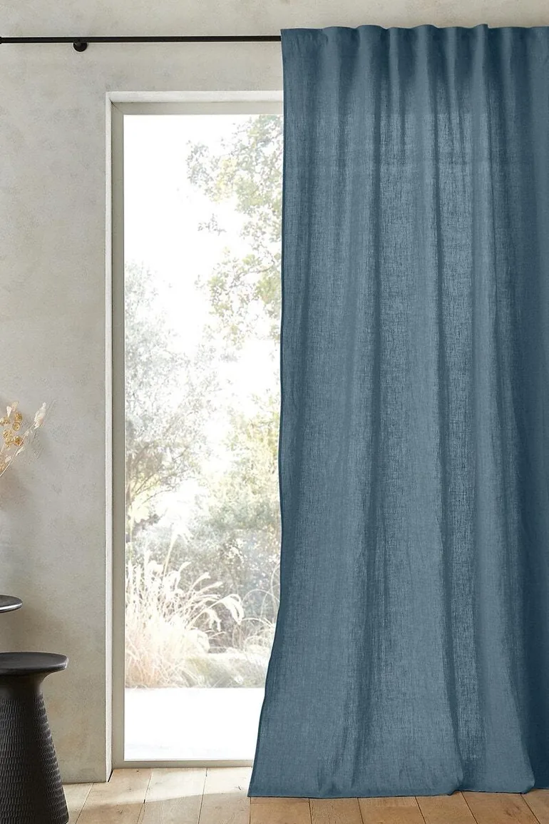 Private Ruffled Washed Linen Curtain
