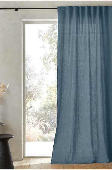 Private Ruffled Washed Linen Curtain