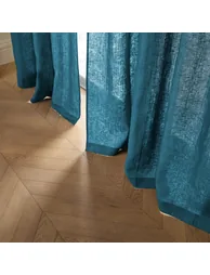 Private Ruffled Washed Linen Curtain - 4