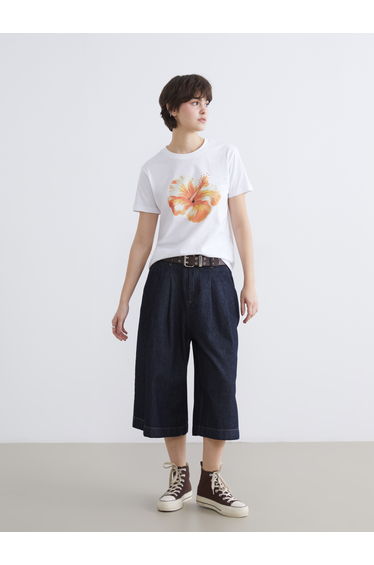 Crew Neck Floral Printed Women's T-Shirt