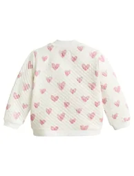 Heart Print Quilted Sweatshirt in Cotton Mix - 1