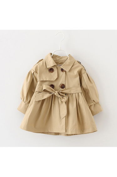 Baby Girl Ruffle Solid Color Coat