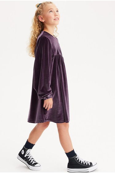 Velour Long Sleeve Dress