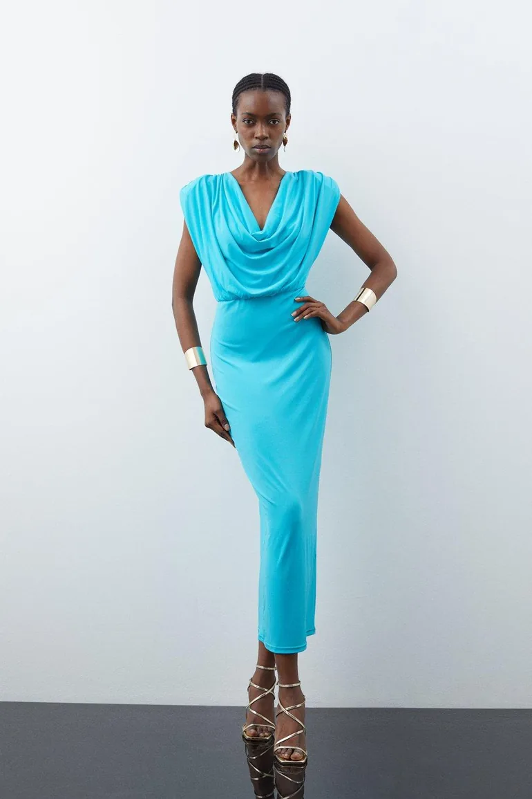 Shop Karen Millen Blue Bodycon Midaxi Bridesmaid Slip Dress Online in Oman Shop Karen Millen Blue Bodycon Midaxi Bridesmaid Slip Dress Online in Oman