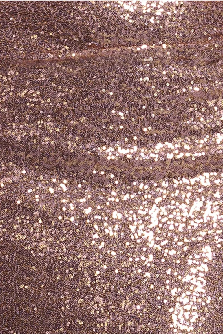 Goddiva Off The Shoulder Sequin Wing Maxi Dress - Champagne - 3