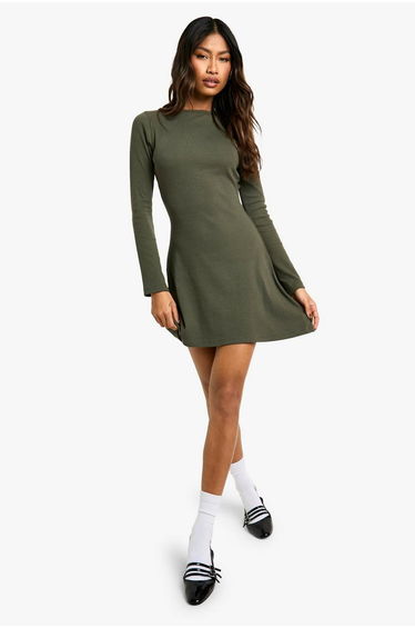 Rib Tie Back Shift Dress