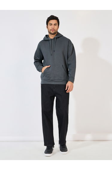Boxy Fit Solid Heavyweight Fleece Hoodie