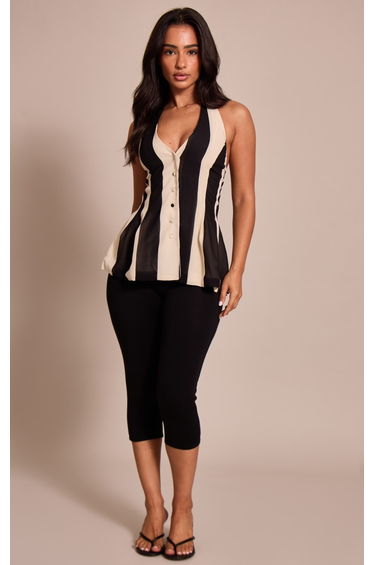 Petite Stripe Halterneck Top