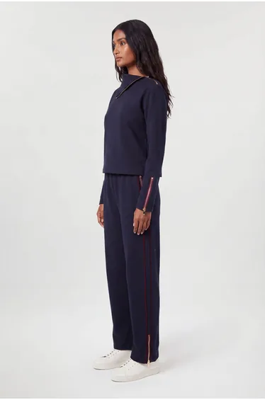 Viscose Blend Off Duty Zip Pocket Detail Trousers