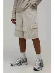 Parachute Cargo Denim Jorts - stone - 1