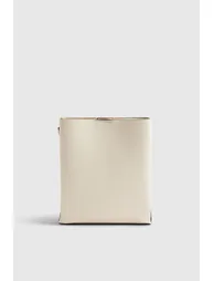 Cream Panelled Triple Compartment Bag - 2