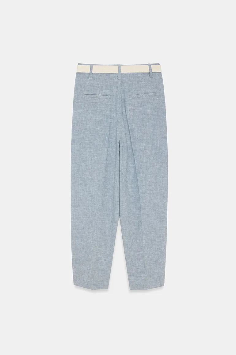 DILVIN Belted Straight-leg Ankle Trousers - 5