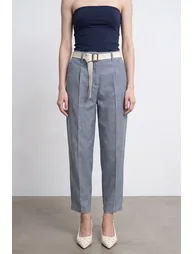 DILVIN Belted Straight-leg Ankle Trousers - 2