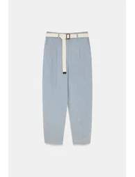 DILVIN Belted Straight-leg Ankle Trousers - 4