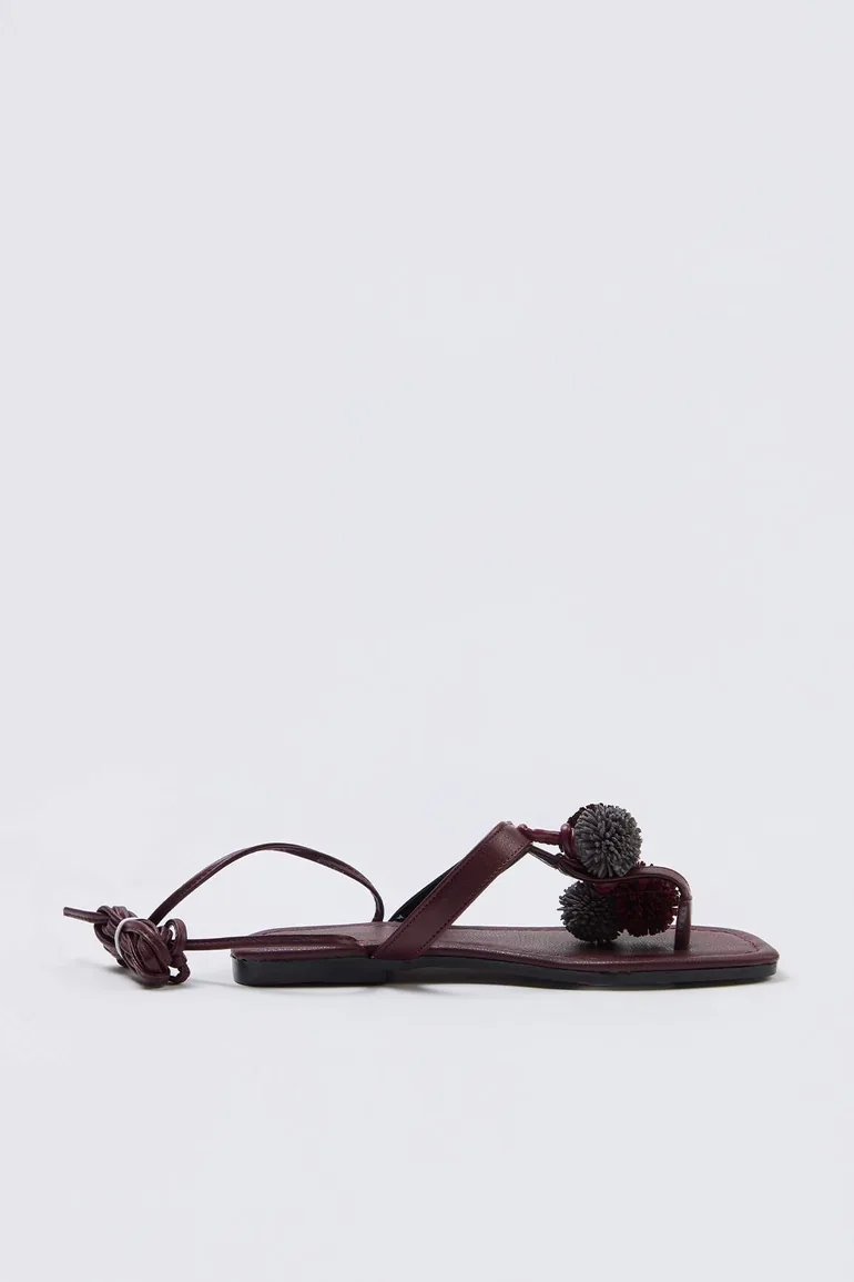 Burgundy Women's Sandals - 1